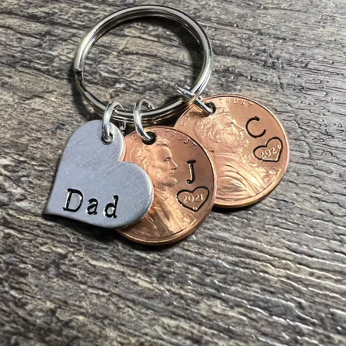 Personalized Dad Penny Keychain