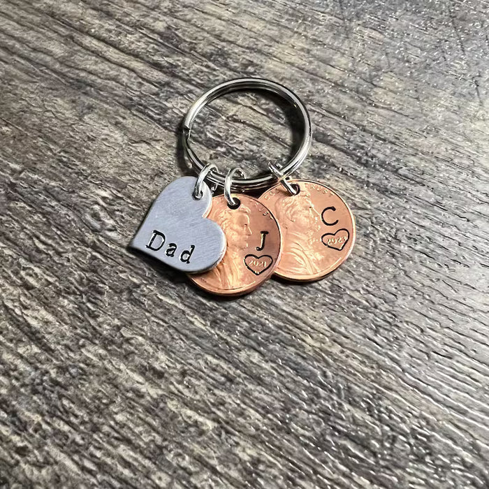 Personalized Dad Penny Keychain