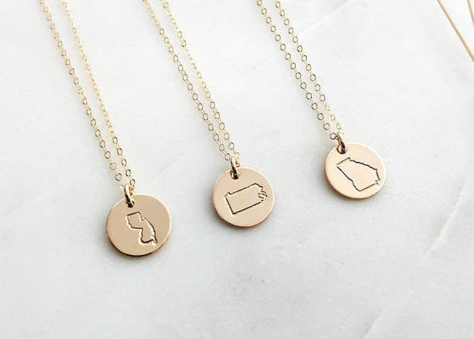 Hand Stamped State Necklace