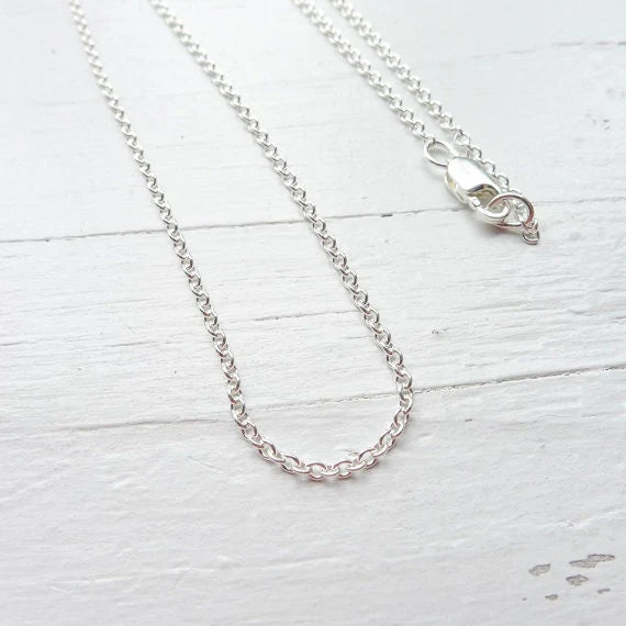 Sterling Silver Cable Chain Necklace 2.3mm | Lobster Clasp | Custom Length Minimal Chain
