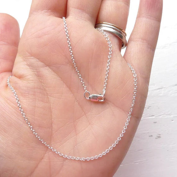 Sterling Silver Cable Chain Necklace 2.3mm | Lobster Clasp | Custom Length Minimal Chain