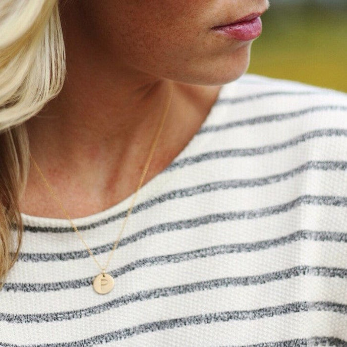 Small Initial Disc Necklace – Personalized Gold or Silver Necklace