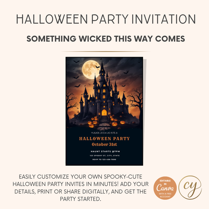 Halloween Party Invitation – Editable Canva Template