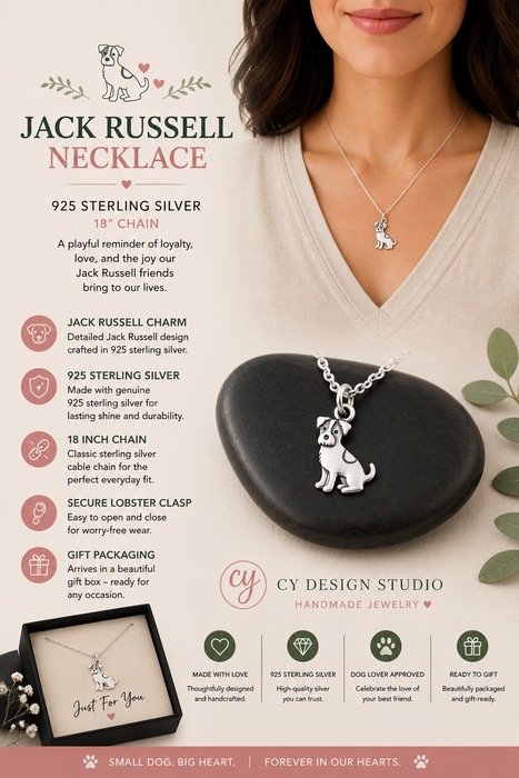 Jack Russell Dog 925 Sterling Silver Necklace
