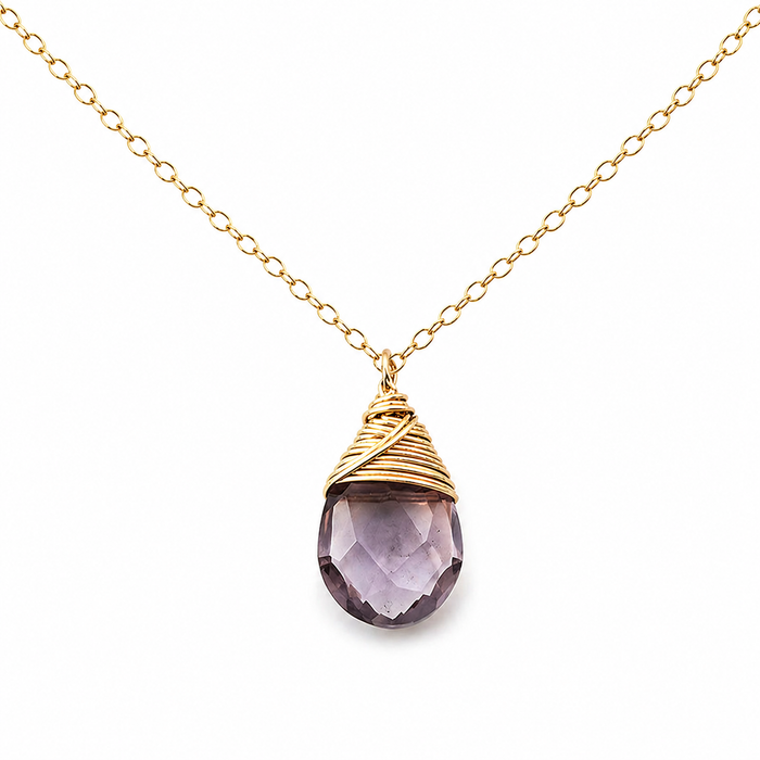 June Birthstone Light Amethyst Necklace – 14k Gold Filled Gemstone Pendant Jewelry – Gift for Her