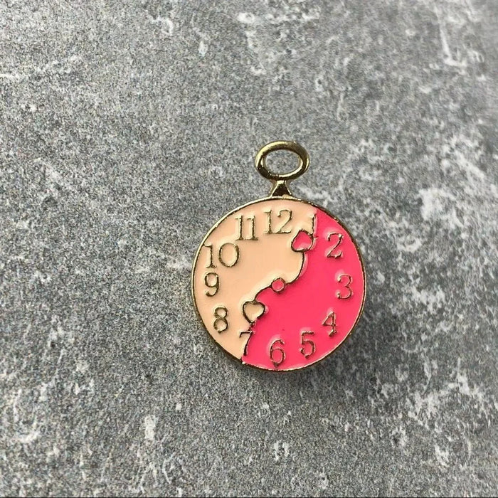 Pink Clock Enamel Lapel Pin