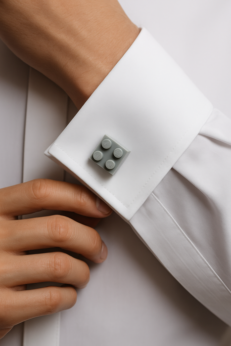 Gray LEGO Brick Cufflinks – For Him & Groomsmen