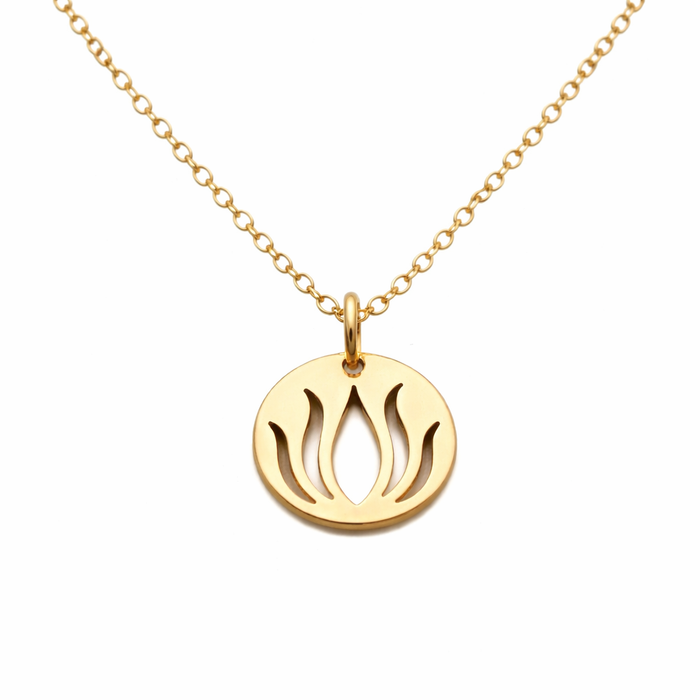 Lotus Flame Necklace – Gold Filled Minimal Charm Necklace