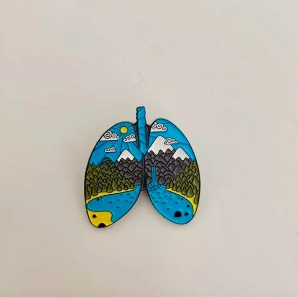 Outdoor Adventure Enamel Pin – Camping, Hiking & Nature Landscape Design