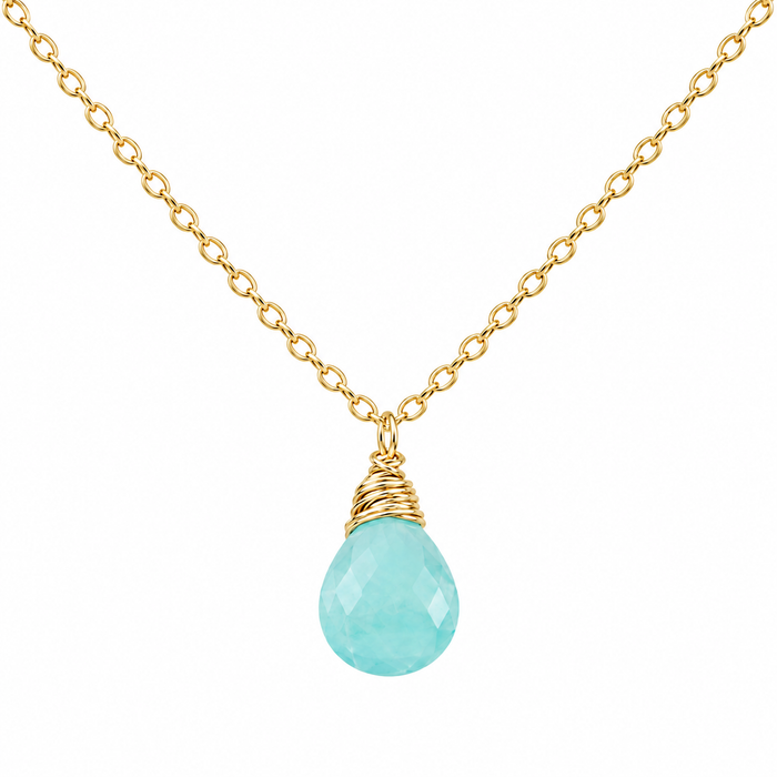 March Birthstone Necklace - 14K Gold Fill