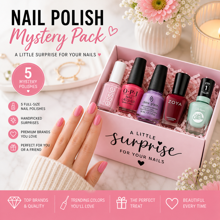 Nail Polish Mystery Box – 5, 10 or 20 Full Size Polishes  – Beauty Gift Box