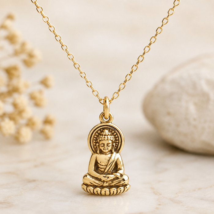 Bronze Buddha Charm Necklace