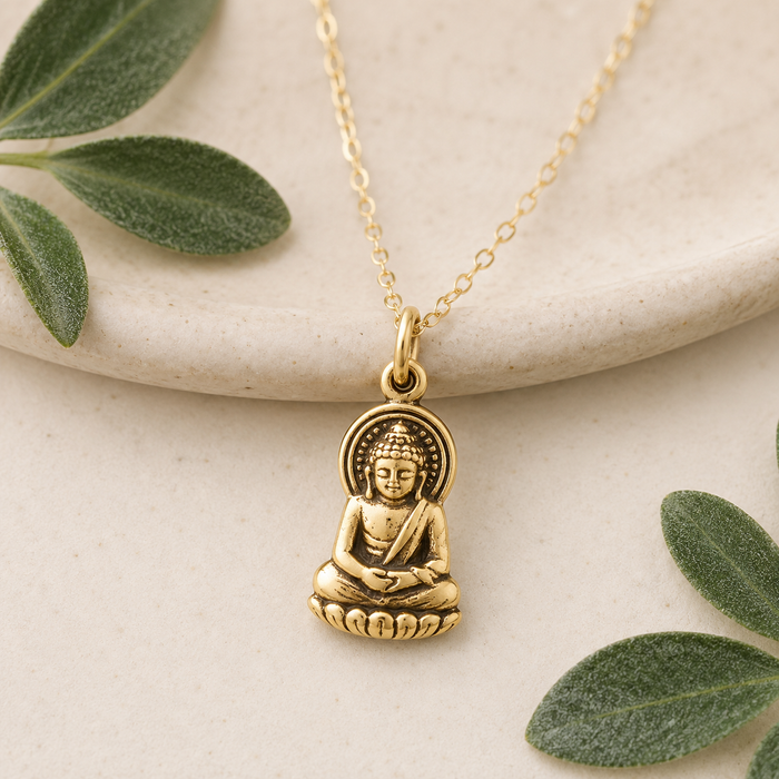 Bronze Buddha Charm Necklace