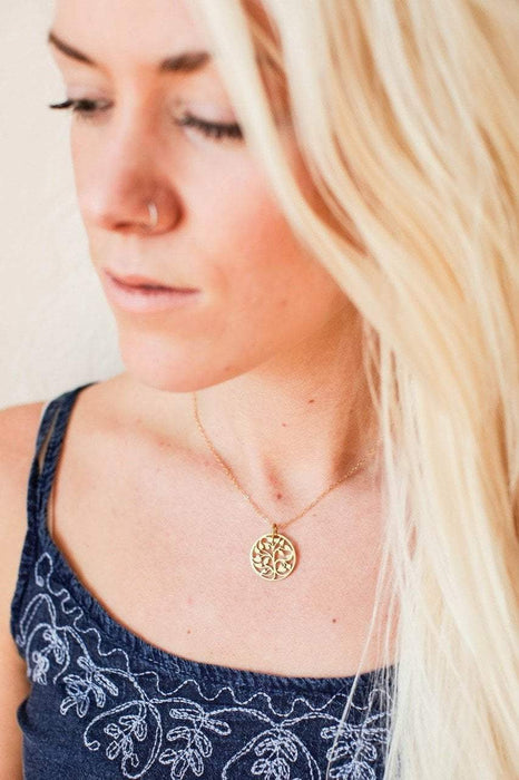 Tree of Life Necklace – Bronze Pendant on 18" Gold Filled Chain