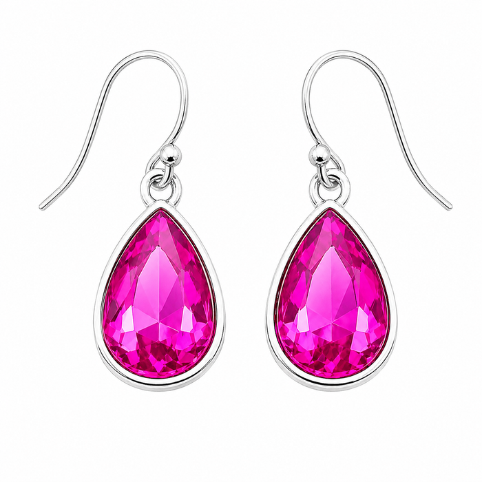 October Birthstone Earrings - Crystal Teardrop Earrings