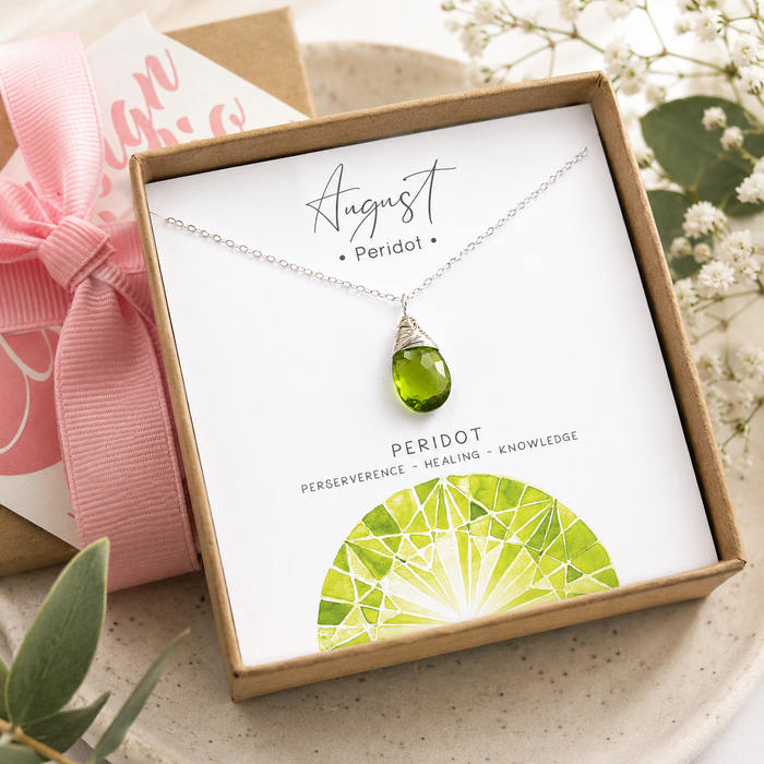 Peridot - August Birthstone - Sterling Silver Necklace