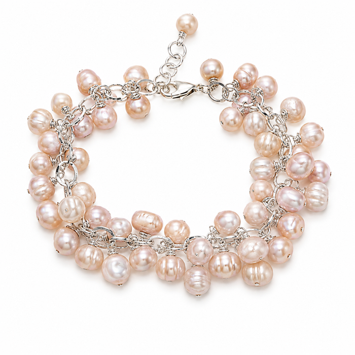Freshwater Pearl Cluster Bracelet | Sterling Silver | OOAK