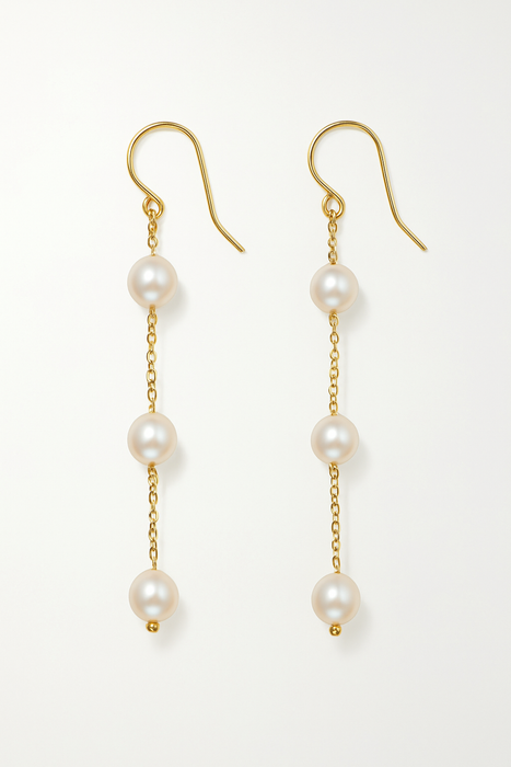 Freshwater Pearl Trio Drop Earrings – Sterling Silver or Gold Filled