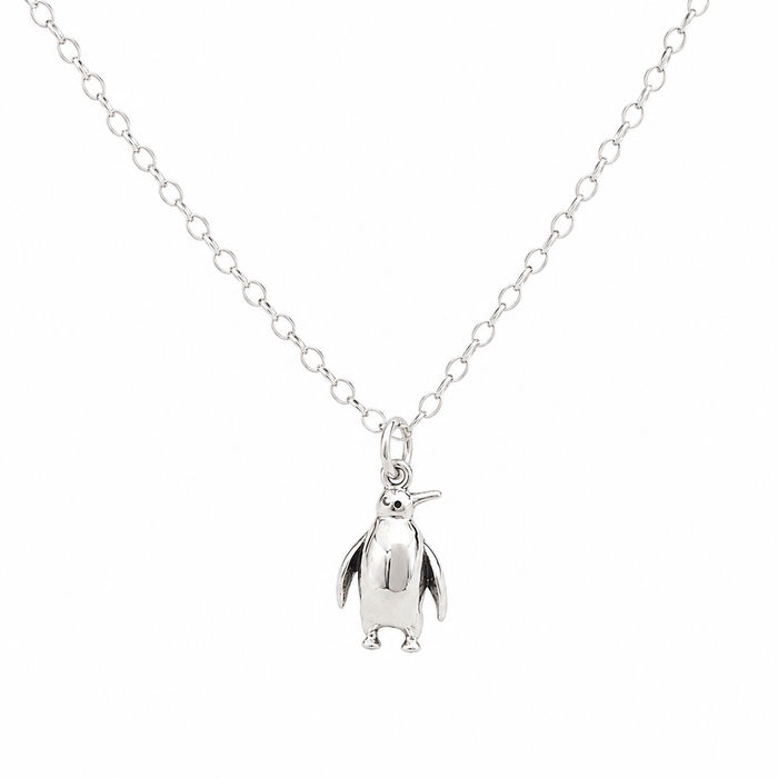 Penguin Charm - Sterling Silver Necklace - Gift for Her