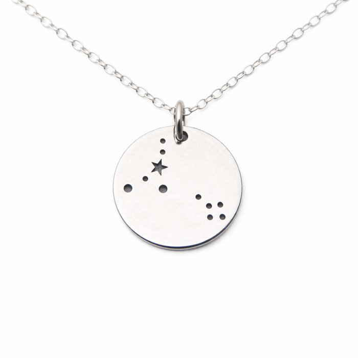Pisces Zodiac Necklace – Sterling Silver Constellation Pendant on 18” Chain, Astrology Jewelry Gift