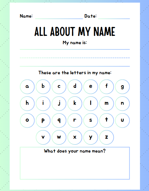 Editable Preschool Skills Workbook for Ages 3–4 – 17 Pages