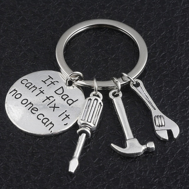 “If Dad Can’t Fix It, No One Can” Tool Charm Keychain