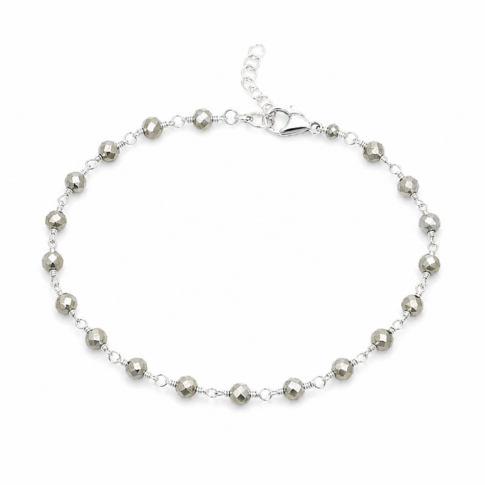 Silver Pyrite Wire Wrapped Bracelet