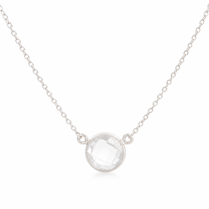 OOAK Faceted Clear Quartz Connector Necklace