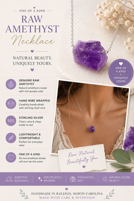 OOAK Raw Amethyst Necklace