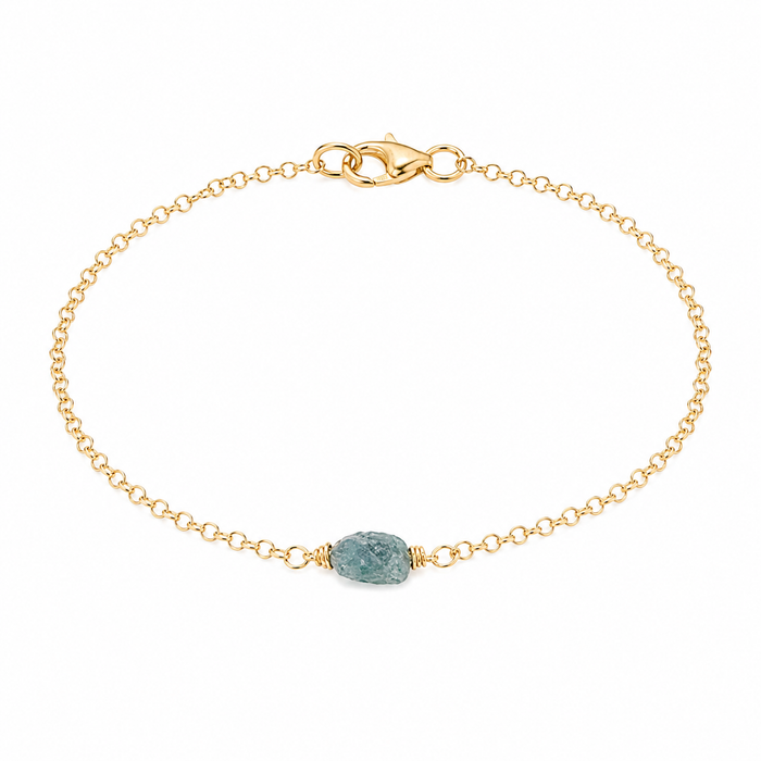 Raw Aquamarine Gold Filled Bracelet
