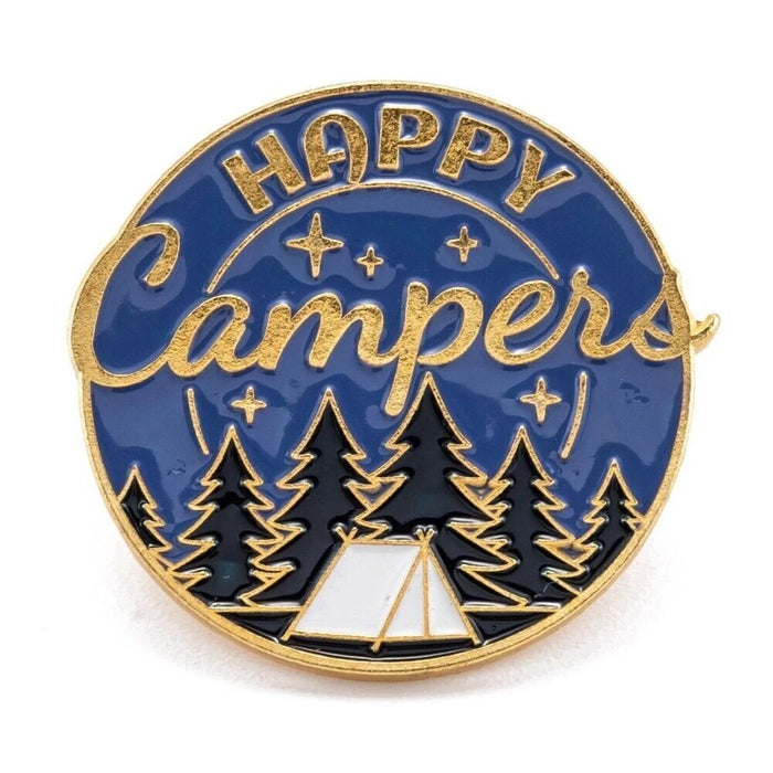 Happy Campers Enamel Pin – Camping & Outdoor Adventure Pin