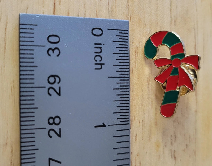 Candy Cane Enamel Pin – Christmas Holiday Santa Accessory