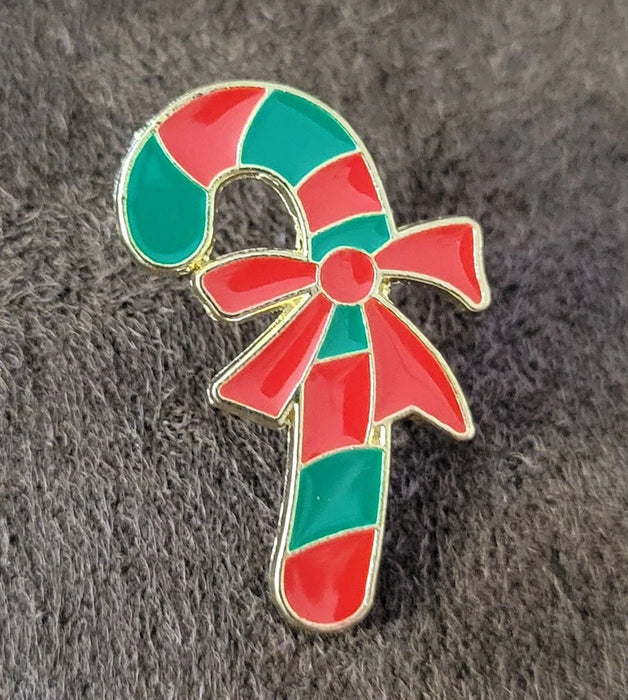 Candy Cane Enamel Pin – Christmas Holiday Santa Accessory