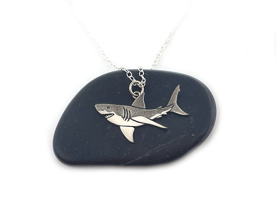 Great White Shark Sterling Silver Necklace