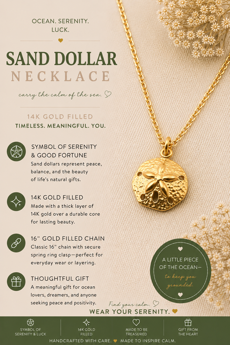 Sand Dollar Charm 14k Gold Fill Necklace