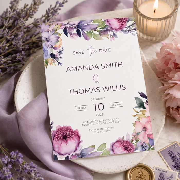 7-Piece Purple Floral Wedding Bundle