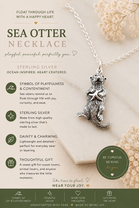Sterling Silver Sea Otter Necklace | 18" Chain