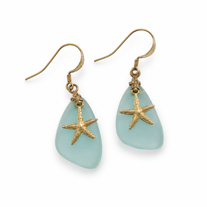 Sea Glass Starfish Earrings