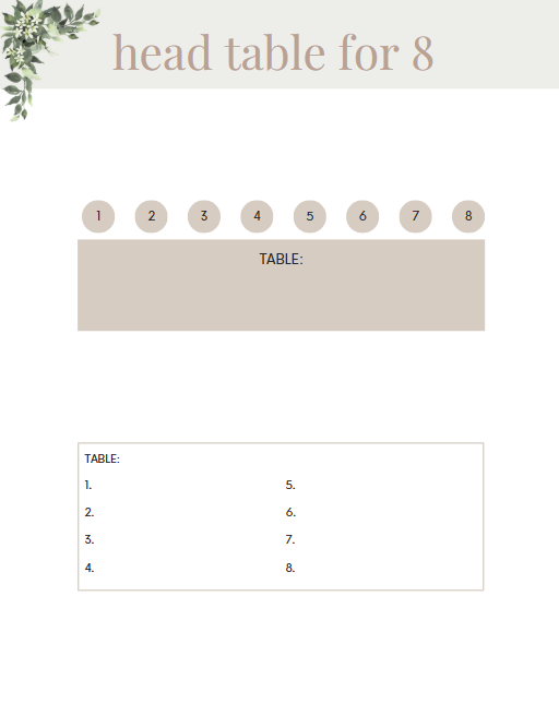 80 Page Wedding Seating Chart Template – Editable Canva Planner