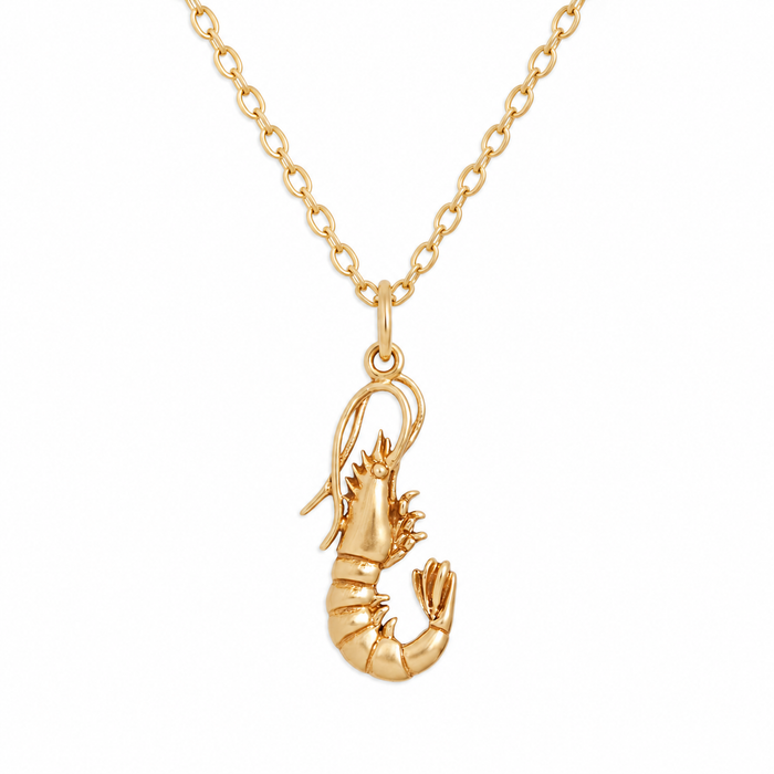 Gold Shrimp Necklace – Coastal Beach Jewelry