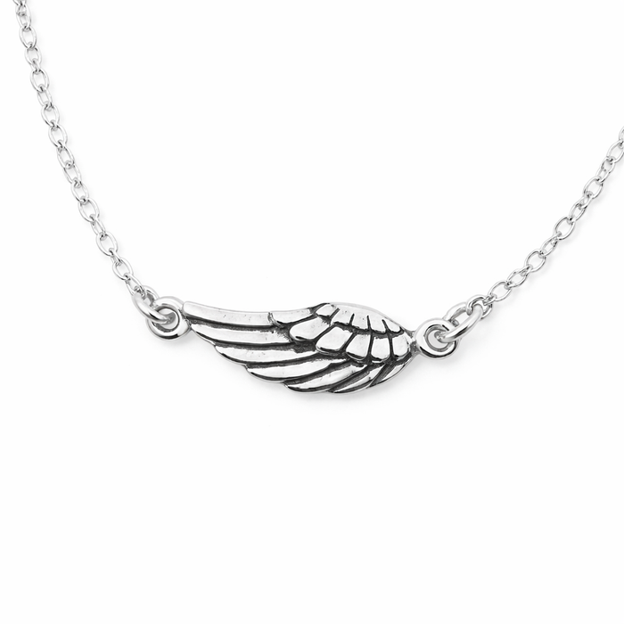 Dainty Sterling Silver Angel Wing Necklace – Simple Memorial Jewelry & Remembrance Gift
