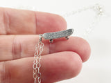 Skateboard Charm Sterling Silver Necklace