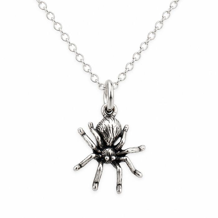 Tiny Sterling Silver Spider Necklace