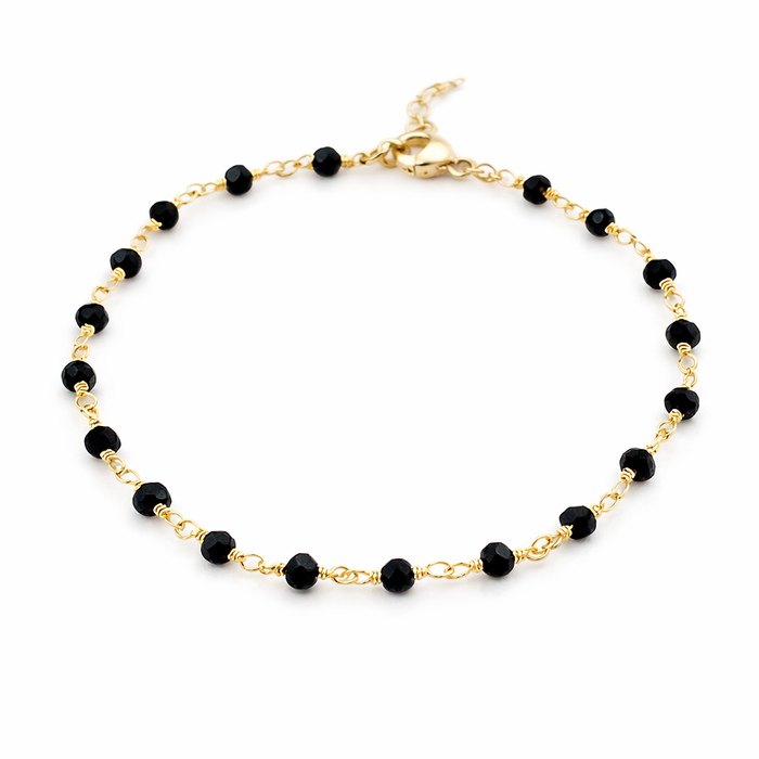 Black Spinel Gemstone 14k Gold Filled Bracelet
