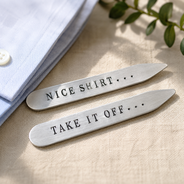 Sexy Husband-To-Be Hand Stamped Collar Stays