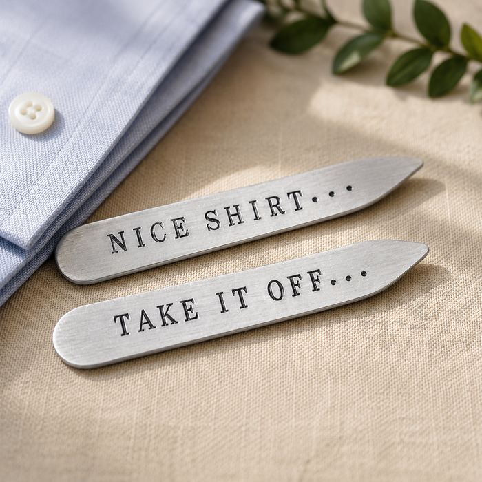 Sexy Husband-To-Be Hand Stamped Collar Stays