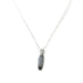 sterling silver pickle charm necklace on white background