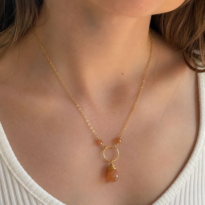 OOAK Sunstone Briolette Necklace