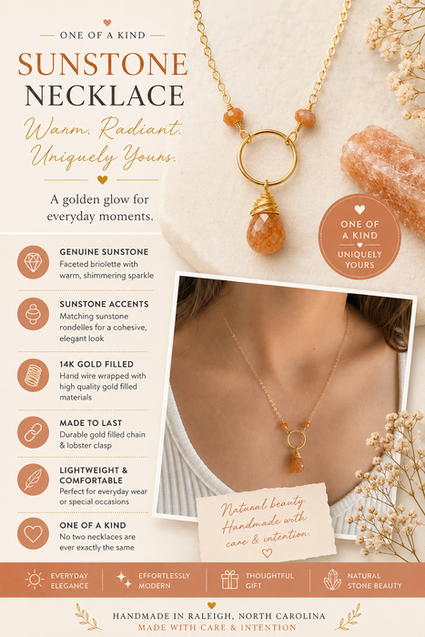 OOAK Sunstone Briolette Necklace