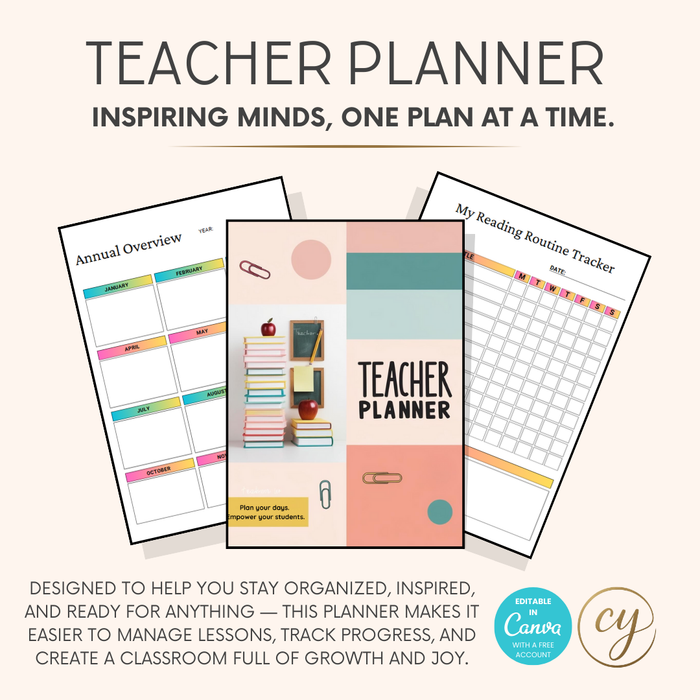 Teacher Planner | 50-Page Canva Template